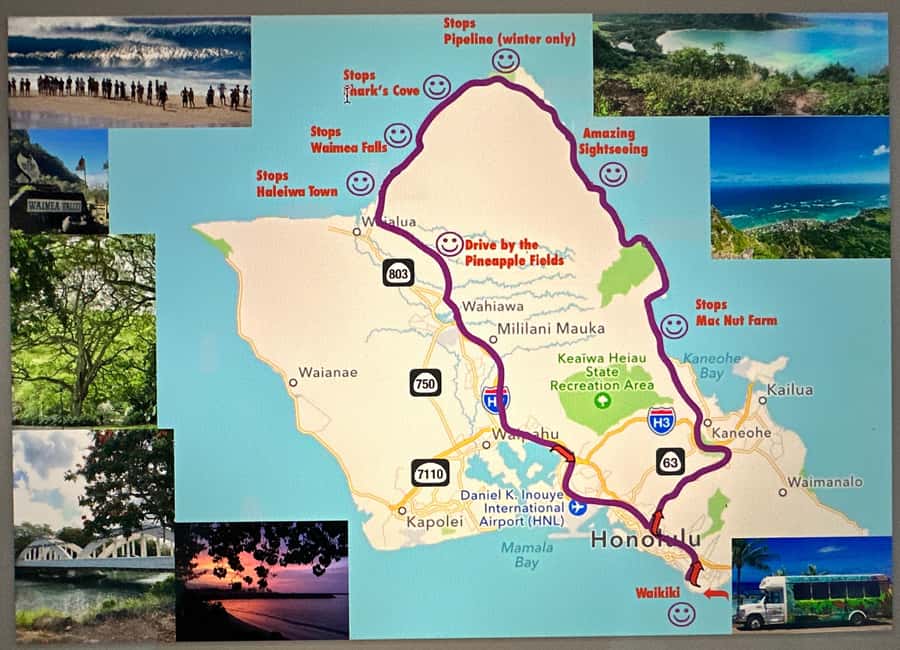02/03 - 02/09 - Watch Pipeline Surf Challenge ! - Dole Plantation pass-by and the return across the island