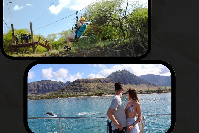 3 Zipline Adventure and 3.5 hour Afternoon Snorkel Cruise - Ko Olina Marina and the Ocean Joy Cruise: Dolphins, Turtles, and Winter Whale Odds