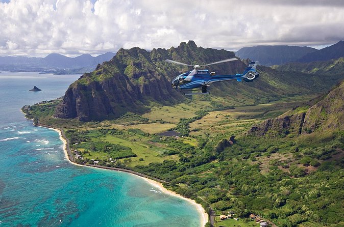 Blue Skies of Oahu Helicopter Tour - Forbidden-by-air waterfall and the 4,000-acre ranch area