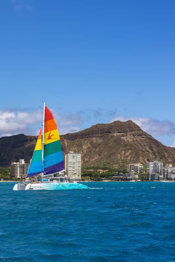 Board from Waikiki Beach for our Aloha Hour Sail - Waikiki Aloha Hour Sail: why this 90 minutes feels like a full afternoon