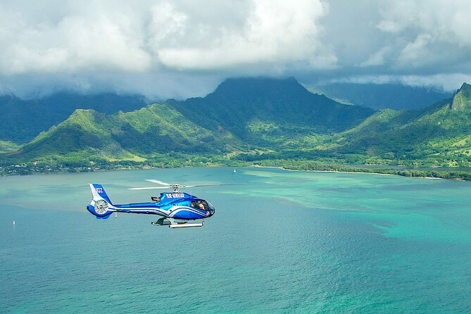 Complete Island Oahu Helicopter Tour - Pearl Harbor from the air: USS Arizona and the memorial layout