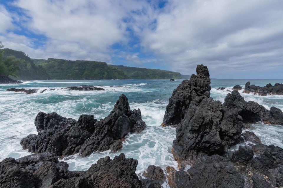 From Oahu: Maui Road to Hana Sightseeing Tour - Waianapanapa State Park black sand: sea caves and volcanic contrast