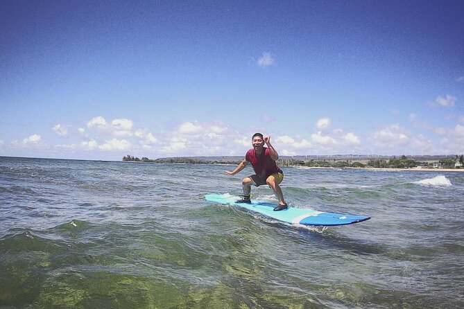 Group Surf Lessons for beginners on the North Shore of Oahu - Kahalewai Place in Haleiwa: where the lesson starts and ends