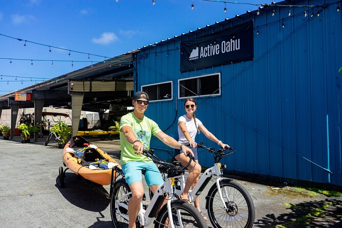 Guided E-Bike and Kayak Tour to Mokulua Islands in Kailua, Oahu - E-bike ride through Kailua Town to Kailua Beach Park