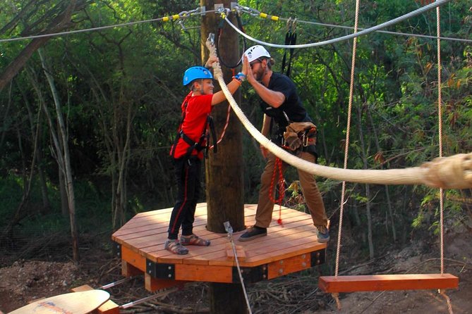 High Ropes Adventure Course at Coral Crater - Getting geared up: shoes, weight, and the safety system
