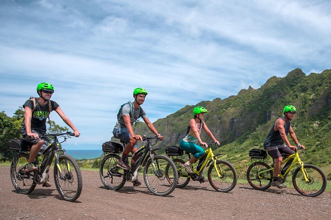 Kualoa Ranch: Novice E-Bike - The ride through Kualoa and Ka‘a‘awa valleys: roads, pastures, trails, and stops