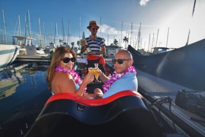Oahu: Luxury Gondola Cruise with Drinks and Pastries - The route: Waikiki bridges, harbor glides, and two big landmarks
