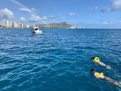 Oahu: Private Turtle Snorkeling with Customizable Itinerary - The catamaran setup: shade, lounge, and your own soundtrack