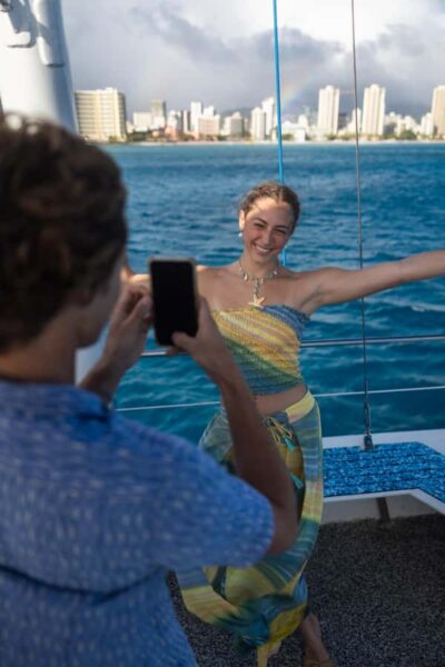 Oahu: Sunset Sail Cruise in Waikiki - The Catamaran Layout: Underwater Room and Two Decks