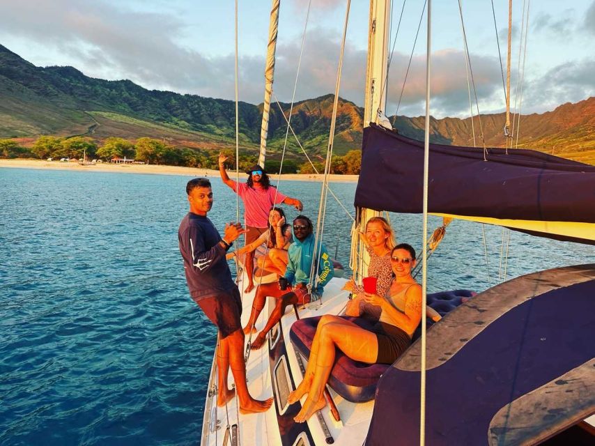 Oahu: Sunset sailing in small intimate groups - What You Get Onboard: Snacks, Soft Drinks, and BYO Food