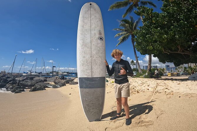 Private Surf Lesson 100% support any level 90mins is perfect time - Gear Included on Oahu: Dry Suit Tops, Rash Guards, Reef Shoes, and Longboards