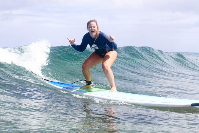 Private Surf Lesson for 3-5 People in North Shore Oahu - The real win: learning to stand up while understanding the rules