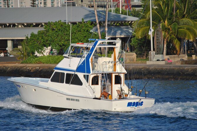 Shared Deep Sea Full-Day Fishing Charter in Hawaiian Waters - Magic Sport Fishing and the 50 Pacifica setup
