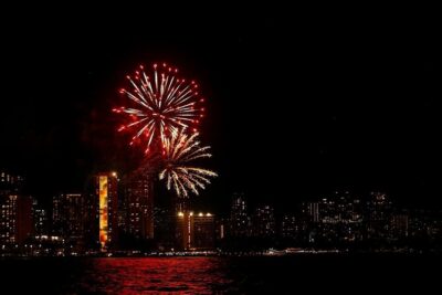 Waikiki Friday Fireworks Boat Cruise from Oahu - The boat setup: lower shade, upper deck, and an underwater viewing room