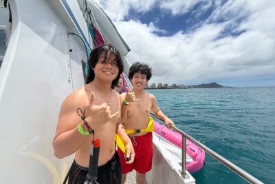 Waikiki Snorkeling & Ocean Waterpark Adventure from Oahu - The cruise portion: Diamond Head, Waikiki, and Ala Moana views