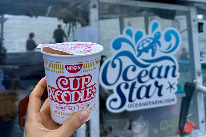 Waikiki Turtle Canyon Snorkeling Adventure - Food and comfort onboard: coffee, cup noodles, and sweet treats